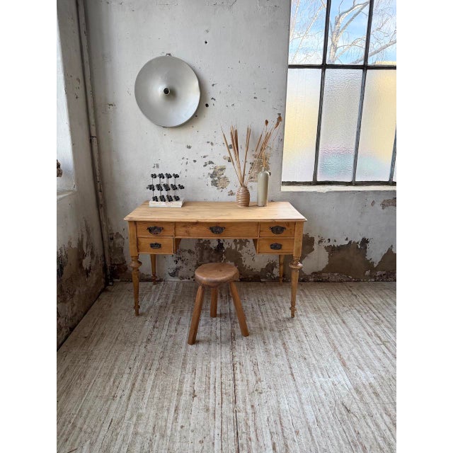 Desk in Light Walnut with Pine Top, 1900s For Sale - Image 4 of 18
