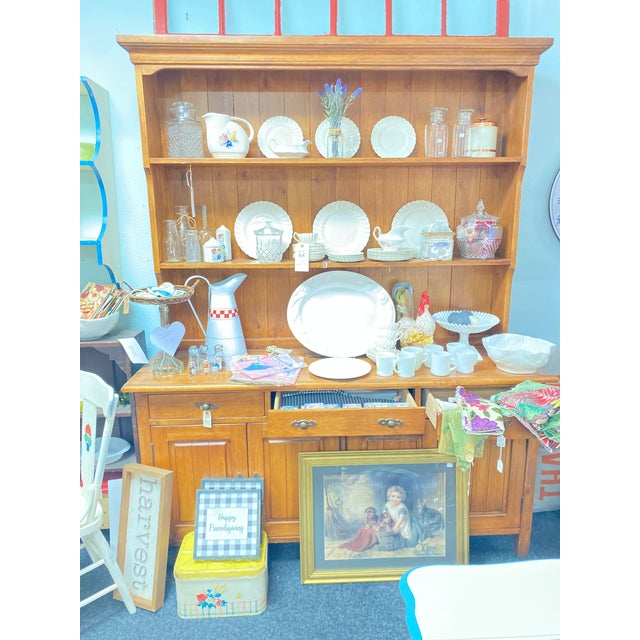 1990s Beautiful Wood Sideboard Hutch Cupboard For Sale - Image 5 of 13