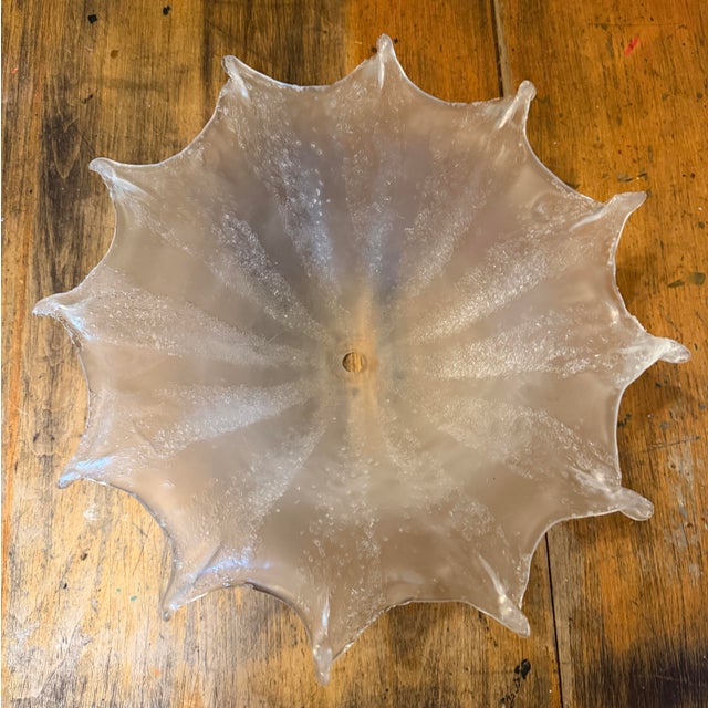 VTG Murano Glass Ceiling Pendant Light Globe Shade 1960s Barovier Venini 14.5” For Sale - Image 9 of 12