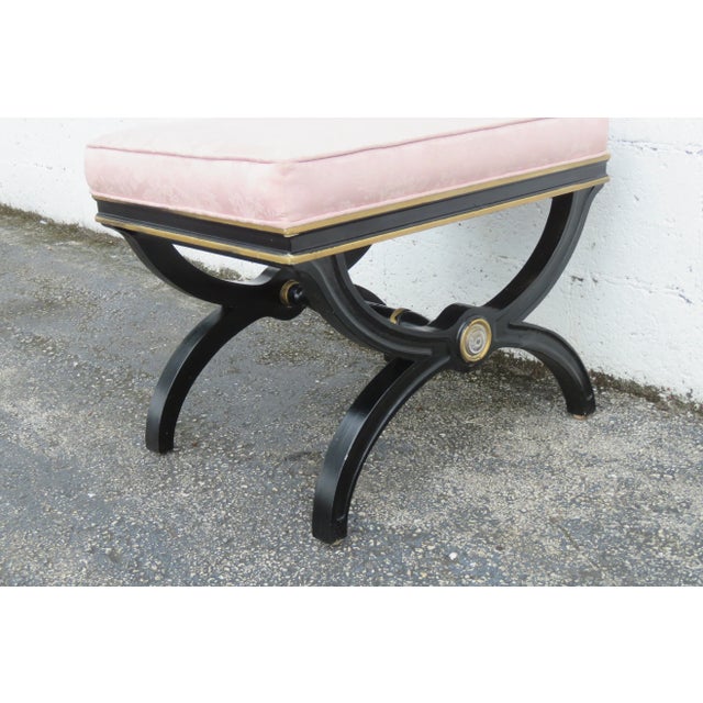 Hollywood Regency Painted Vanity Ottoman Footstool 6124 For Sale - Image 11 of 12