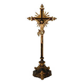 Wooden Crucifix, 19th Century For Sale