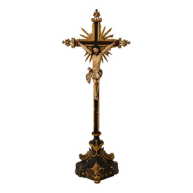 Wooden Crucifix, 19th Century For Sale