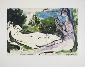 Pablo Picasso, The Flutist, Lithograph and Stencil