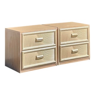 Vintage Coastal Henry Link Arched Pencil Reed Nightstands - a Pair For Sale
