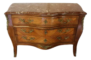 Circa 1880 French Marble Top 3-Drawer Commode