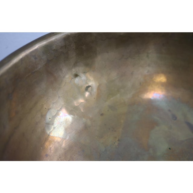 Metal Large Swedish Art Deco Brass Fruit Bowl, 1920s For Sale - Image 7 of 9
