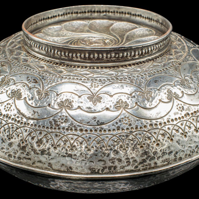 Pair of Antique Presentation Serving Dishes, Indian Silver Plate Bowl, Victorian For Sale - Image 9 of 10