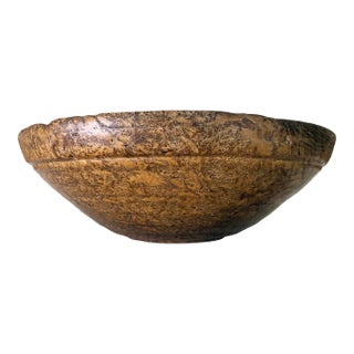 Monumental 18th Century American Burl Wood (Burlwood) Bowl, Virtually Untouched Historical Significance For Sale