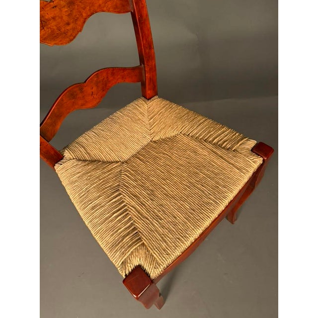 Late 20th Century Country French Style Cabriole Leg Ladder Back Side Chairs, Pair For Sale - Image 10 of 10
