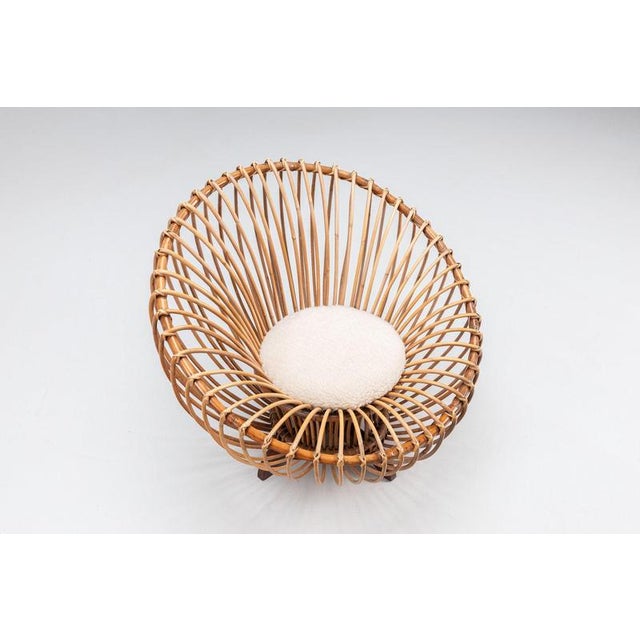 Lounge Chair in Rattan and Teak in the style of Franco Albini, Italy, 1950 For Sale - Image 6 of 15