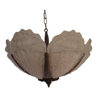 1930s Des Hanots Large French Art Deco Chandelier For Sale