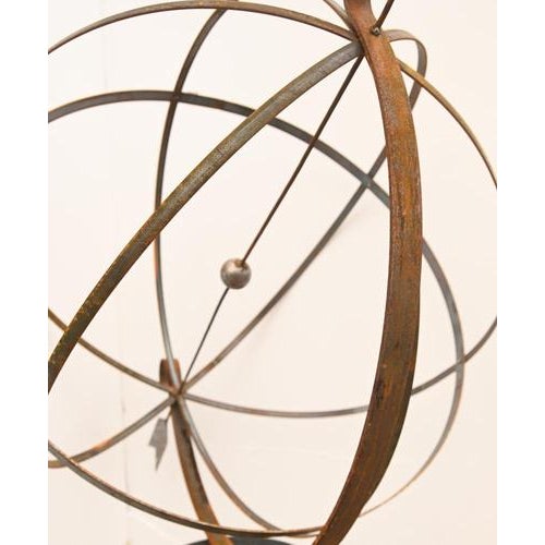 Gold Cast Iron Garden Armillary Sphere For Sale - Image 8 of 9