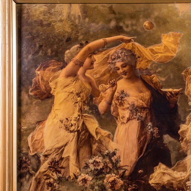 1900's Antique Framed Crystoleum Picture For Sale - Image 6 of 10