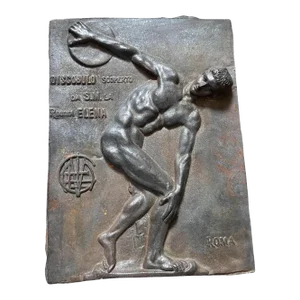 1950s Bronze Italian Relief Panel of a Discobulo