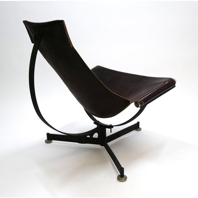 Black Mid 20th Century Steel and Leather Lounge Chair by Max Gottschalk For Sale - Image 8 of 12
