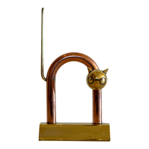 Walter Von Nessen Copper and Brass "Cat" Doorstop