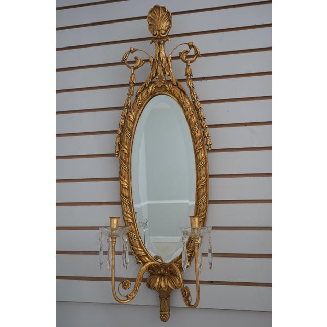 Traditional Pair Friedman Brothers Gold Gilt Candelabra Sconces For Sale - Image 3 of 12