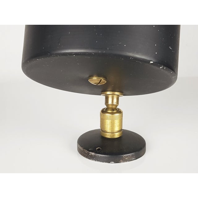 1950s Italian Black Aluminum & Brass Adjustable Spot Lights, 1950s, Set of 2 For Sale - Image 5 of 12