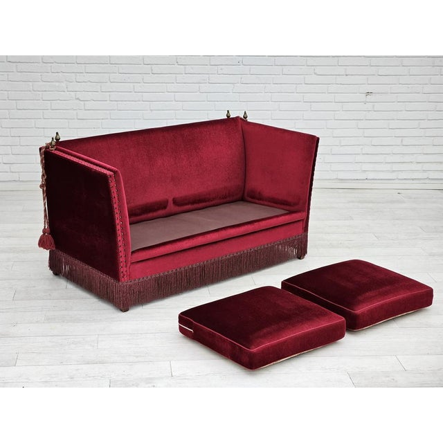 Danish Velour 2-Seater Sofa, 1960s For Sale - Image 9 of 18