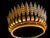 Large Spanish Crown Sunburst Fixture in Gilt Metal and Frosted Glass, 1950 For Sale - Image 4 of 10