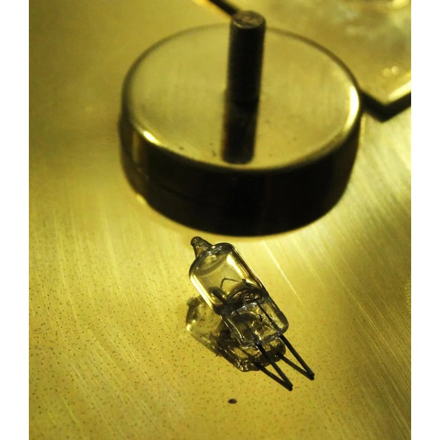 Brass and Glass Ceiling Lamp from Hillebrand Lighting, 1990s, in Good conditions. Designed 1990 to 1999 This piece has an...