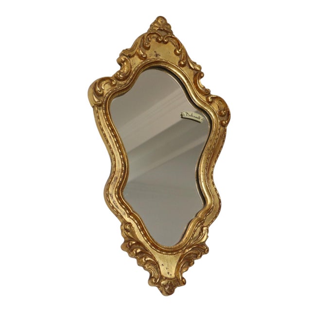 Small Baroque Crested Mirror in Gold Leaf Gilt from Deknudt, 1960s For Sale - Image 14 of 18