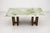 Italian design coffee-side table with Onyx top and steel frame decorated in walnut, 1970’sCondition Good, age related...
