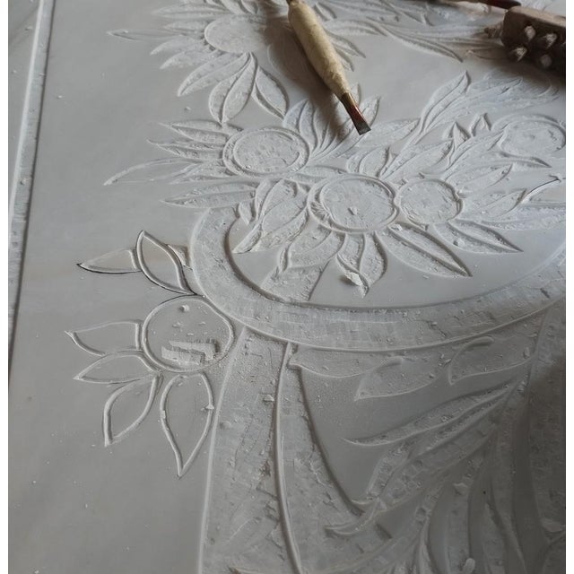 Stone Coffee Table in White Marble Inlay from Cupioli Living For Sale - Image 7 of 9