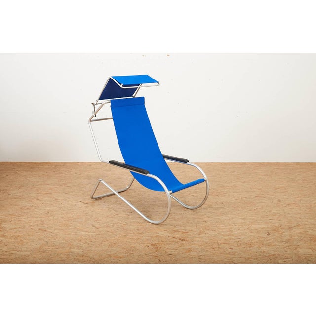 Lido Lounger in Blue by Battista and Gino Giudici, 1935 For Sale - Image 3 of 15