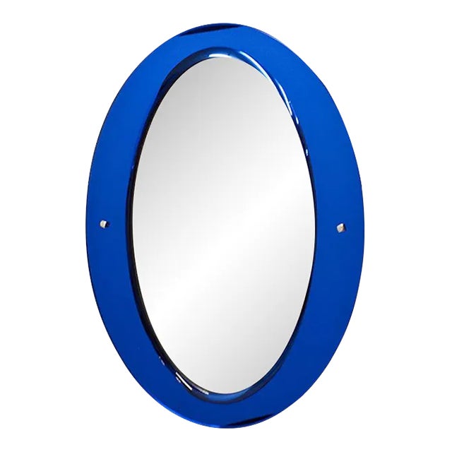 Oval Mirror from Cristal Art, 1960s For Sale