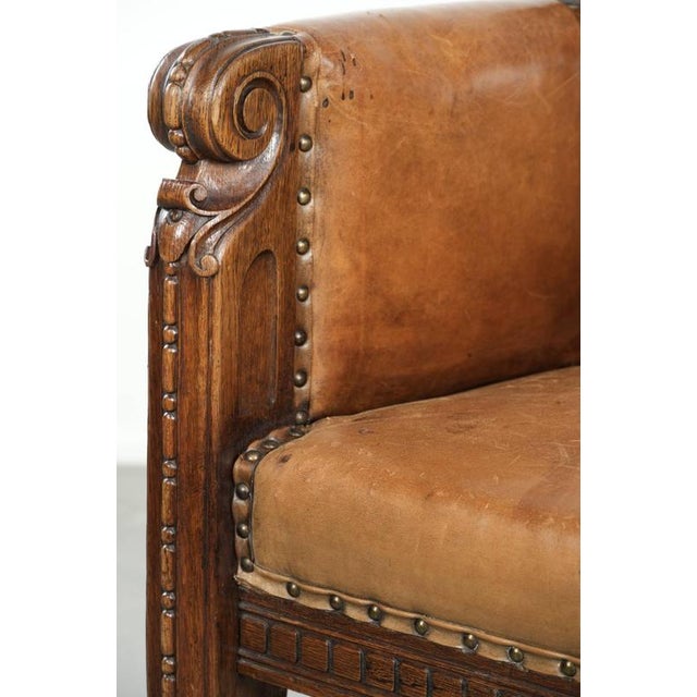 Antique Armchair in Sheepskin and Wood For Sale - Image 12 of 13