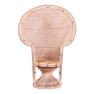 Iconic Bohemian Wicker Emanuelle Peacock Chair, 1970s For Sale
