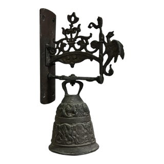 19th Century English Cast Iron Wall Bell For Sale
