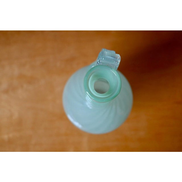 Green Vintage Celadon Opaline Blown Glass Ewer, 1950s For Sale - Image 8 of 10