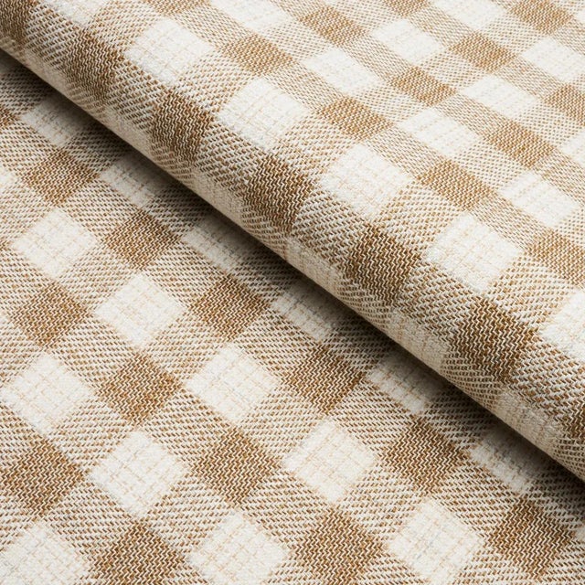 American Schumacher Martina Plaid Indoor/Outdoor Fabric in Natural For Sale - Image 3 of 3