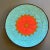 Vintage Modern Turquoise and Red Magnesite Mosaic Bowl With Sunburst Pattern For Sale In Atlanta - Image 6 of 6