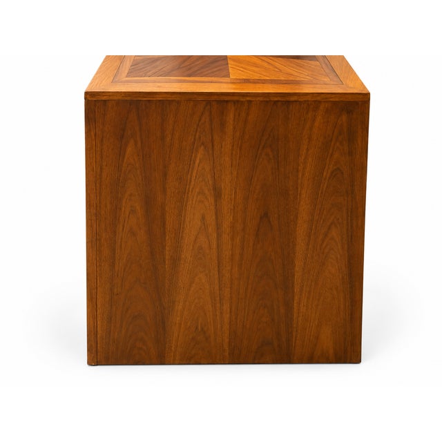1980s Hekman Burl Walnut Mid Century Campaign Desk For Sale - Image 5 of 8