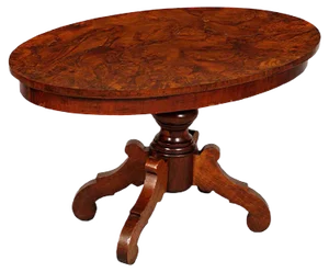 Art Deco Oval Walnut Coffee Table, 1930s