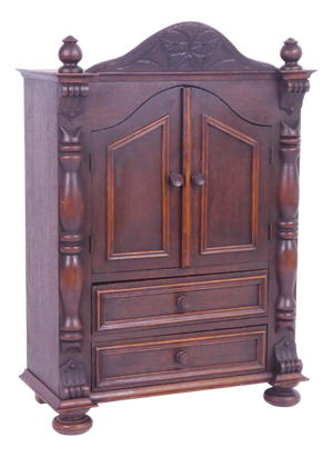 Vintage Wooden Cabinet with Drawers, 1930s