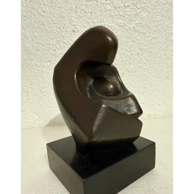 Zvi Aldouby, Modernist Israeli Bronze Sculpture Abstract Mother & Child Zvi Yehuda Aldouby For Sale - Image 10 of 17