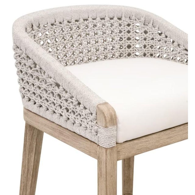 Essentials For Living Montecito Natural Gray Mahogany Counter Stool For Sale In Washington DC - Image 6 of 9