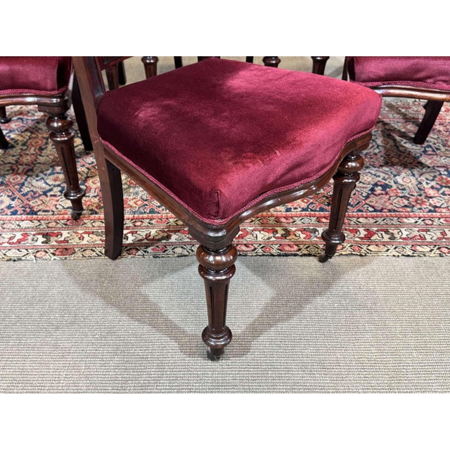 19th Century Antique Victorian Mahogany Chairs, 1800s, Set of 6 For Sale - Image 5 of 18