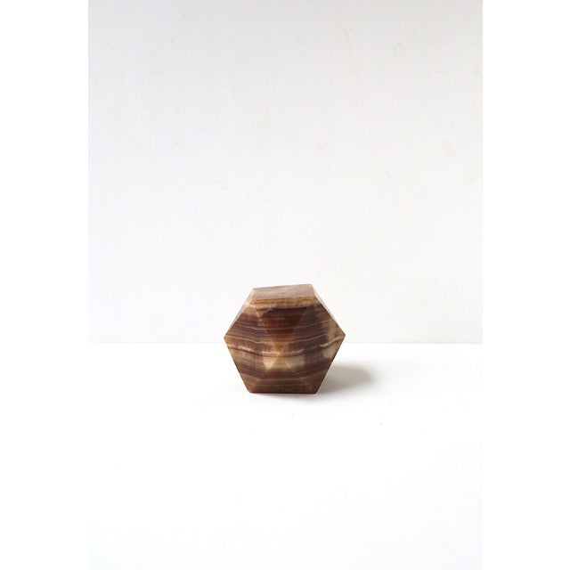 Brown Onyx Marble Decorative Object Paperweight For Sale - Image 8 of 11