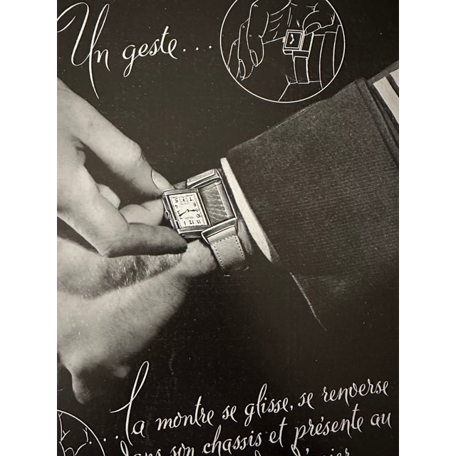 Jaeger-LeCoultre 1939 Mid-Century Modern Authentic Jaeger Le-Coultre Reverso Model Watch Advertisement, Not Framed, Not Laminated For Sale - Image 4 of 6