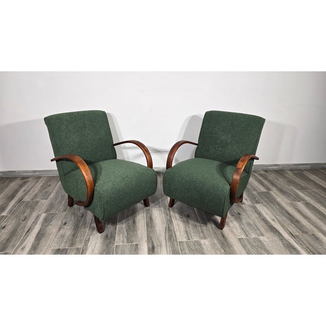 Mid-Century Modern Lounge Chairs by Jindrich Halabala, 1940s, Set of 2 For Sale - Image 3 of 10