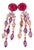 Bochic "Capri" Red Ruby & Purple Amethyst Earrings Set in 18k Gold & Silver For Sale