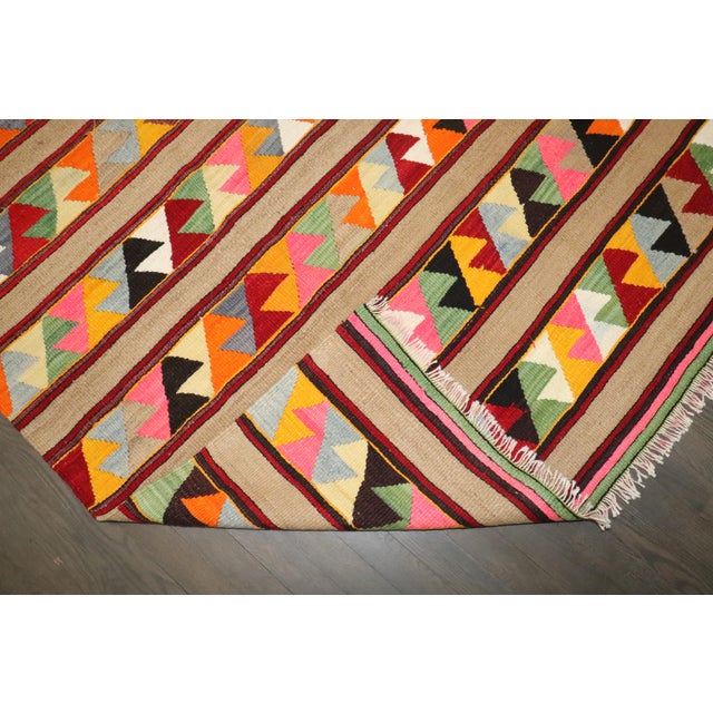 Mid 20th Century Colorful Vintage Turkish Kilim, 5'5'' X 8'11'' For Sale - Image 5 of 8