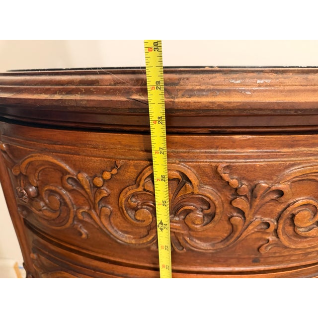 20th Century Two-Drawer Bedside Commode Nightstand With Marble Top, Pair For Sale In West Palm - Image 6 of 15