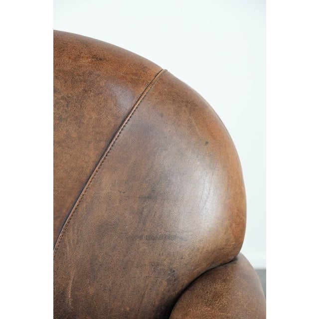 Vintage Club Chair in Sheepskin Leather For Sale - Image 9 of 14