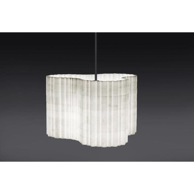 Not Yet Made - Made To Order Stripes A7 Decorative Hanging Lamp in Afyon White Marble by Bufalini Marmi For Sale - Image 5 of 14